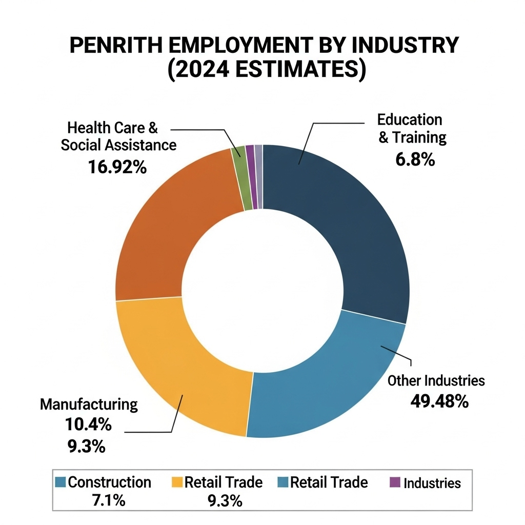penrith employment by industry - 2024 estimates